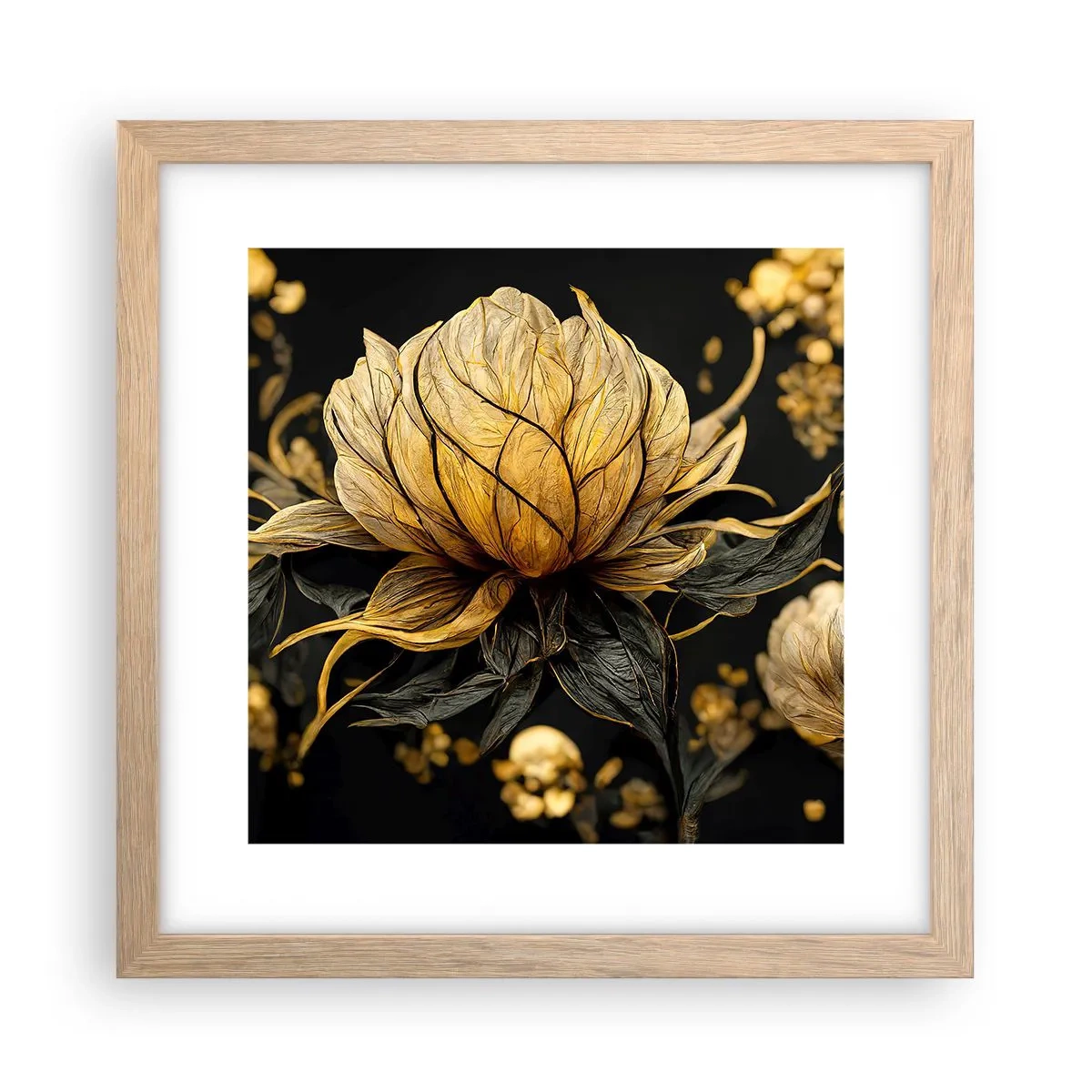 Poster in einem Rahmen aus heller Eiche - Subtile Zerbrechlichkeit - 30x30 cm