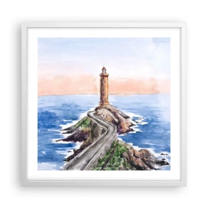 Poster in einem weißen Rahmen - Dem Meer zugewandt - 50x50 cm