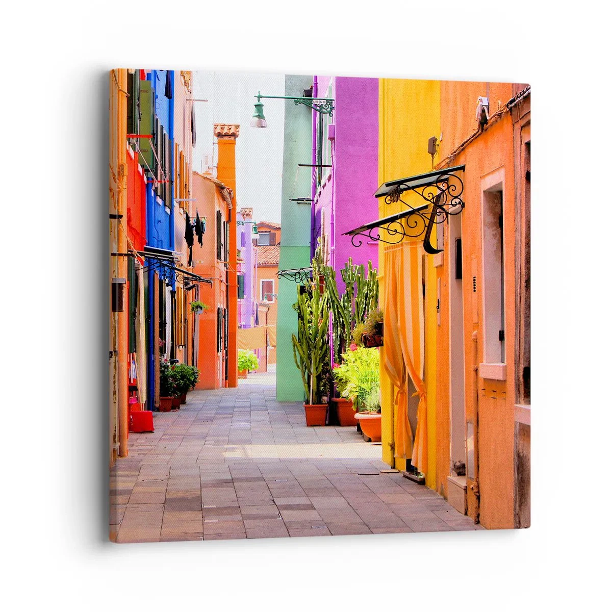 Bild auf Leinwand - Leinwandbild - Regenbogengasse - 40x40 cm