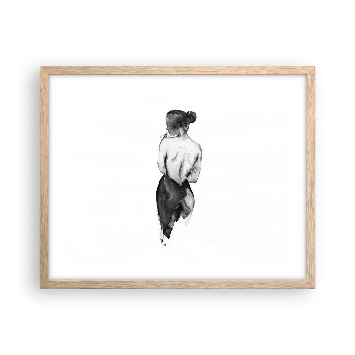 Poster in einem Rahmen aus heller Eiche - Bei ihr verschwindet die Welt - 50x40 cm