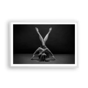Poster in einem weißen Rahmen - Die Geometrie der Nacktheit - 91x61 cm