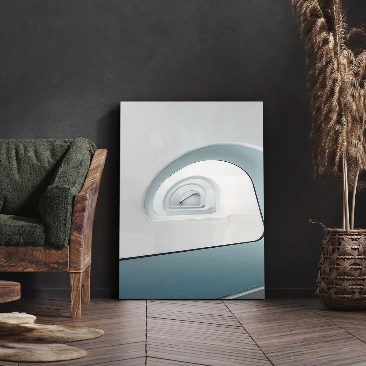 Bild auf Leinwand - Leinwandbild - Bis zum Ende des Blaus - 55x100 cm