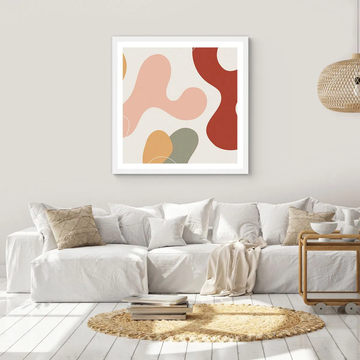 Poster in einem weißen Rahmen - Kringel oder Schnörkel? - 50x50 cm