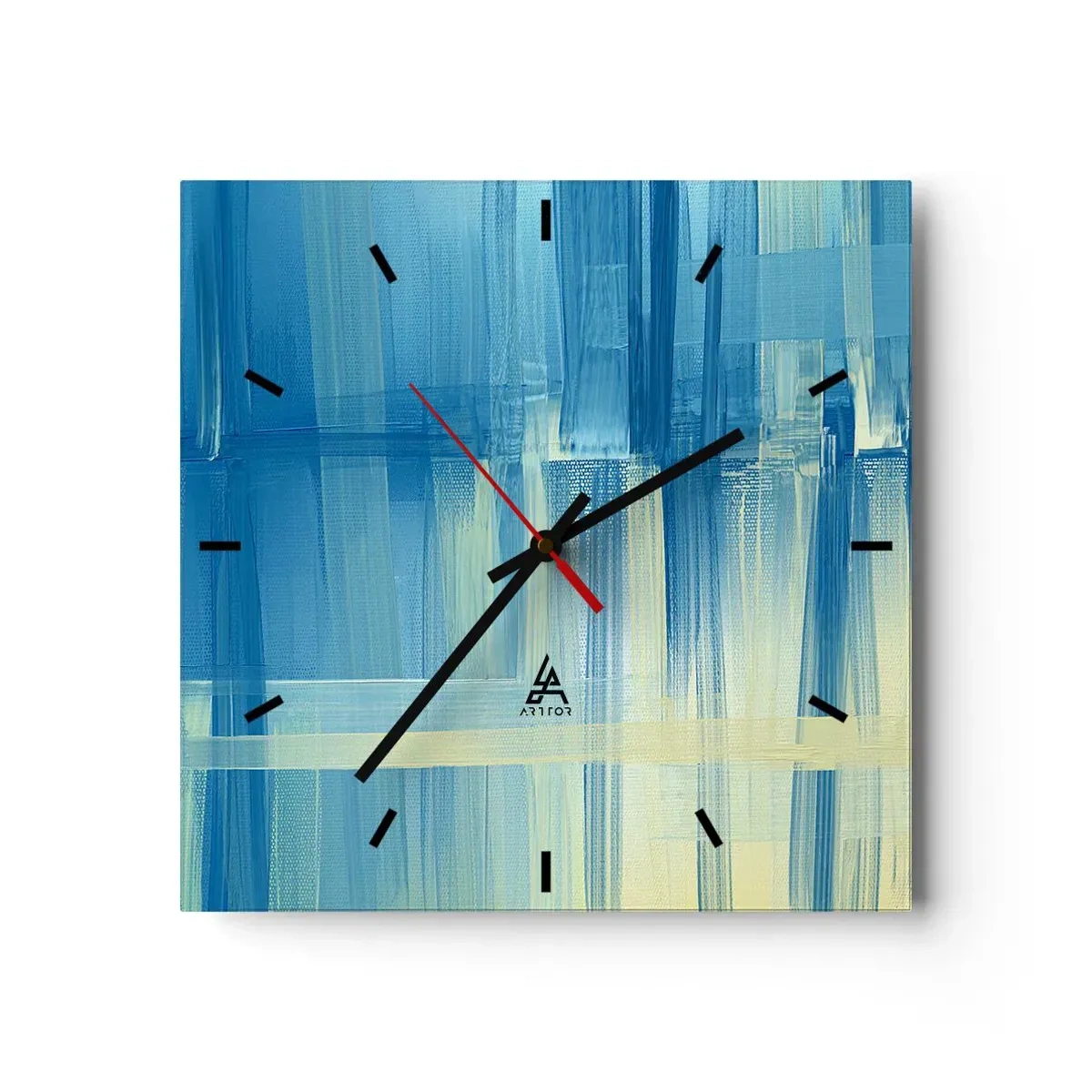 Wanduhr - Glasuhr - Komposition in Türkis - 40x40 cm