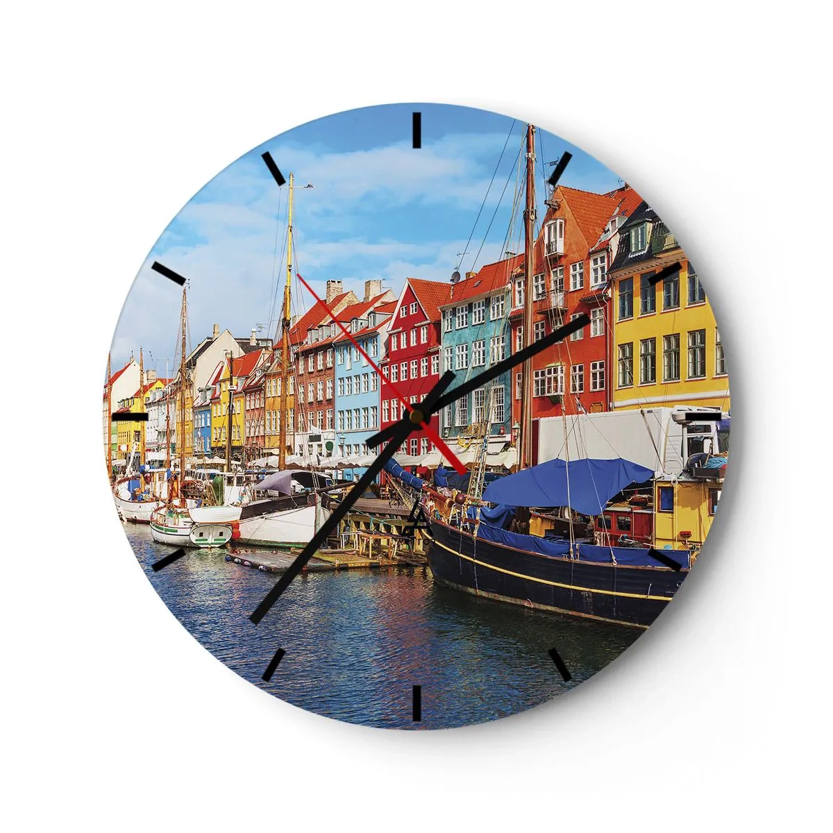 Wanduhr - Glasuhr - Fröhlicher Kai - 40x40 cm