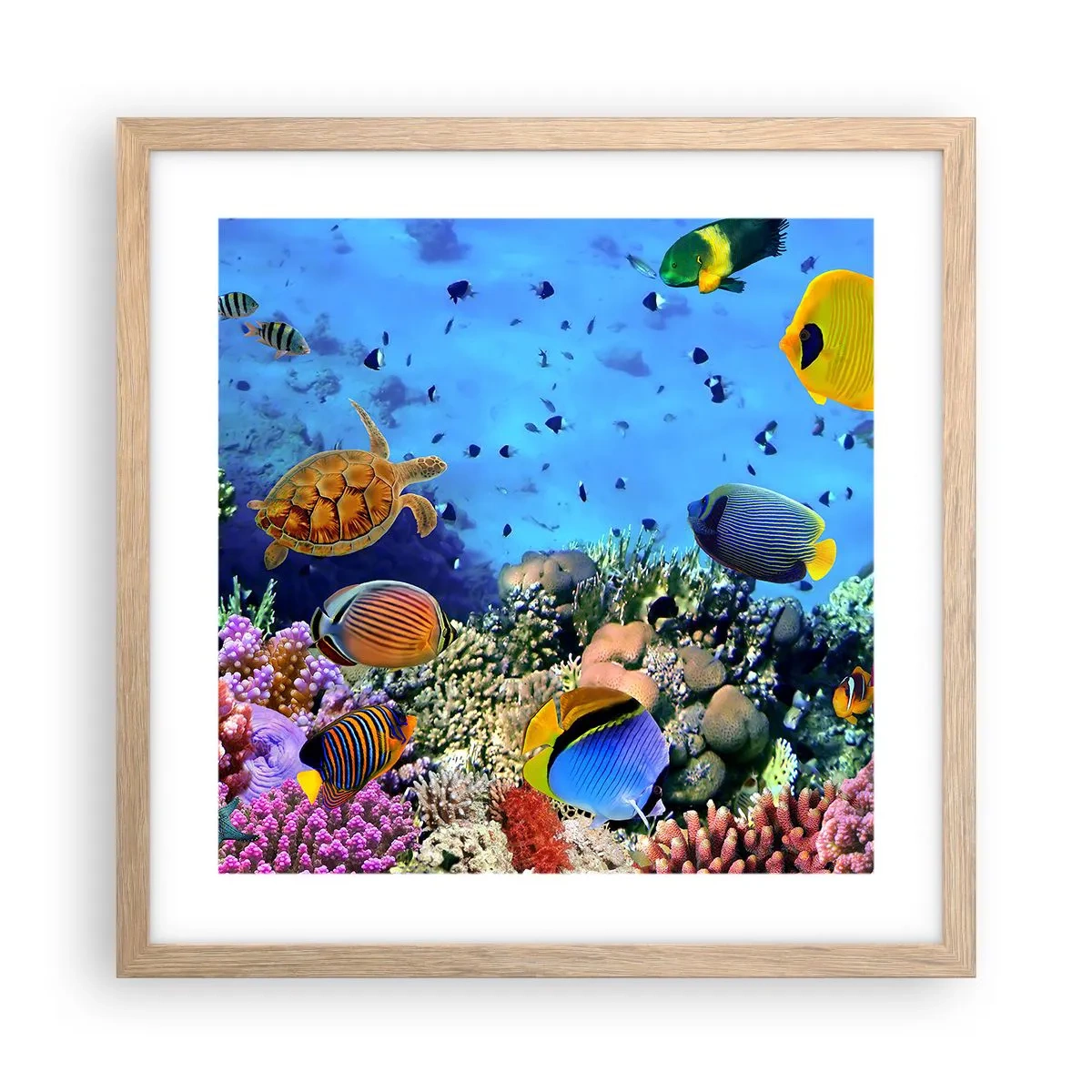 Poster in einem Rahmen aus heller Eiche - Und was wissen wir über das Leben ... - 40x40 cm