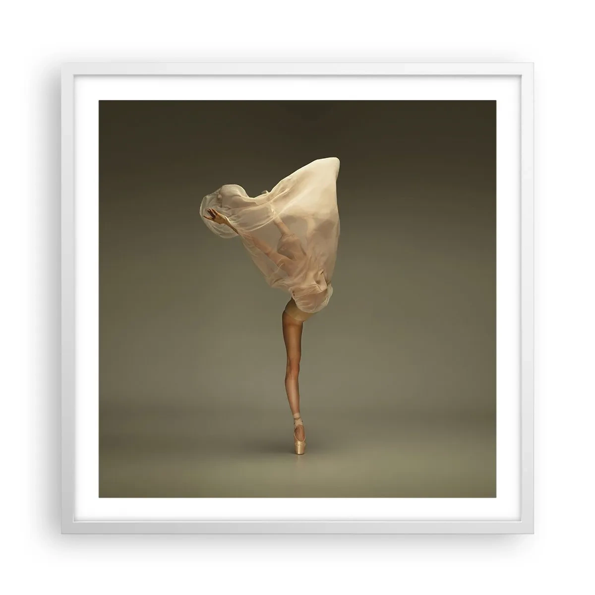 Poster in einem weißen Rahmen - Es wird bald auffliegen - 60x60 cm