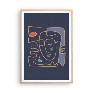 Poster in einem Rahmen aus heller Eiche - In Gedanken - 70x100 cm