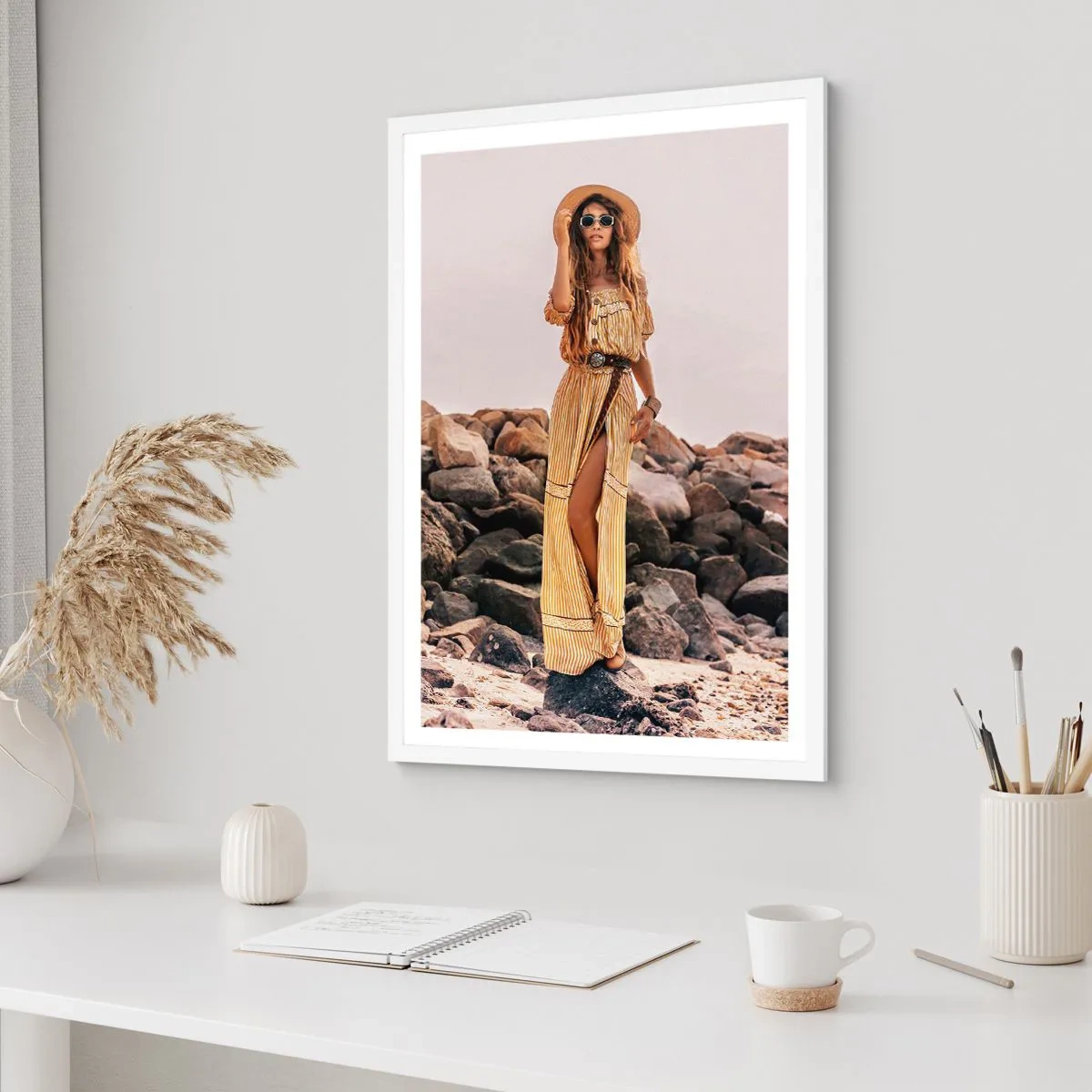 Poster in einem weißen Rahmen - Die Magie der Steine - 70x100 cm