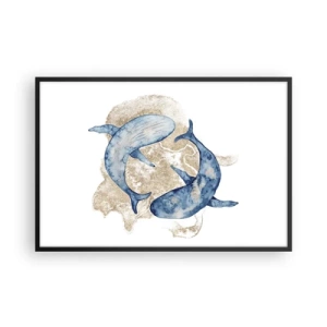 Poster in einem schwarzem Rahmen - Freundschaft oder Liebe? - 91x61 cm