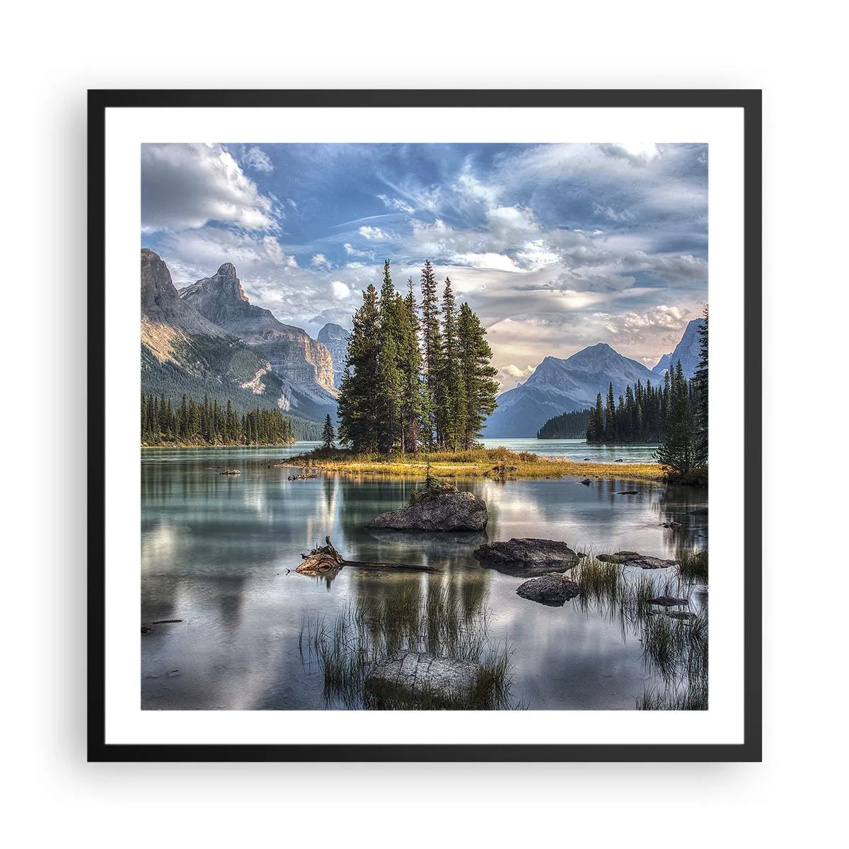 Poster in einem schwarzem Rahmen - An dem tollen und sauberen Wasser ... - 60x60 cm