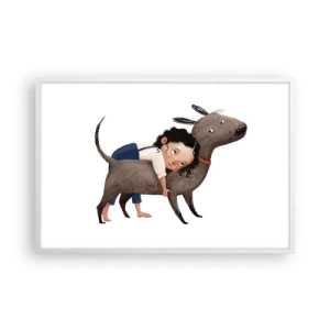 Poster in einem weißen Rahmen - Beste Freunde - 91x61 cm