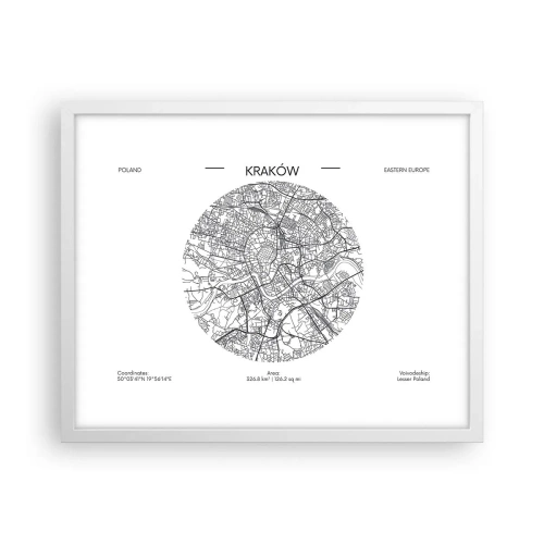 Poster in einem weißen Rahmen - Anatomie von Krakau - 50x40 cm