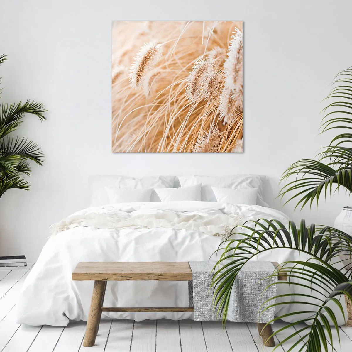 Bild auf Leinwand - Leinwandbild - Das goldene Rauschen des Grases - 50x50 cm