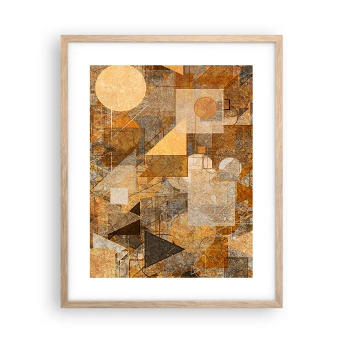 Poster in einem Rahmen aus heller Eiche - Eine kubistische Studie aus Bronze - 40x50 cm