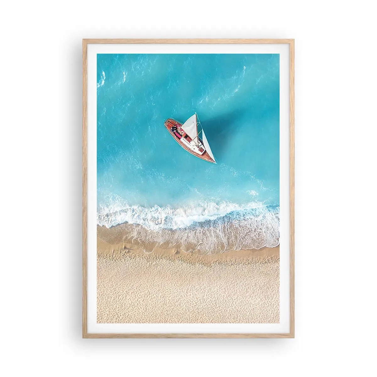 Poster in einem Rahmen aus heller Eiche - An der Grenze von Blau und Gold - 70x100 cm