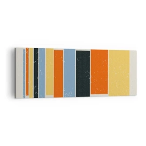 Bild auf Leinwand - Leinwandbild - Bunte Rechtecke in moderner Anordnung - 140x50cm - Musiknotation - Moderne Wanddekoration für Wohnzimmer und Schlafzimmer ARTTOR