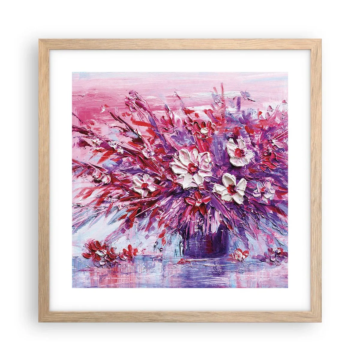 Poster in einem Rahmen aus heller Eiche - Unschuld und Leidenschaft - 40x40 cm