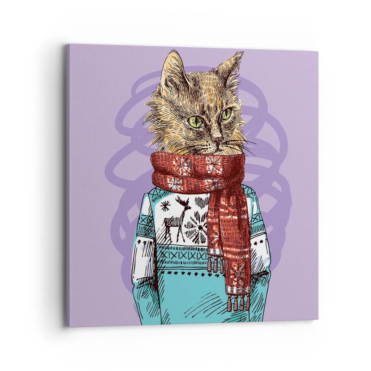 Bild auf Leinwand - Leinwandbild - Die Katze nicht nur in Schuhen - 70x70 cm