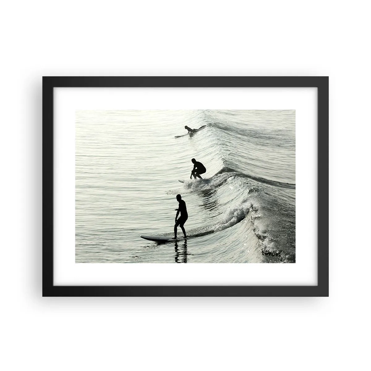Poster in einem schwarzem Rahmen - Gegen die Welle - 40x30 cm