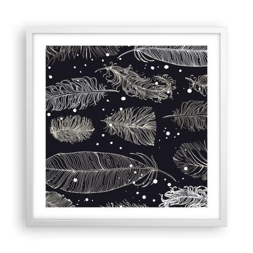 Poster in einem weißen Rahmen - Gefiederte Spitze - 50x50 cm