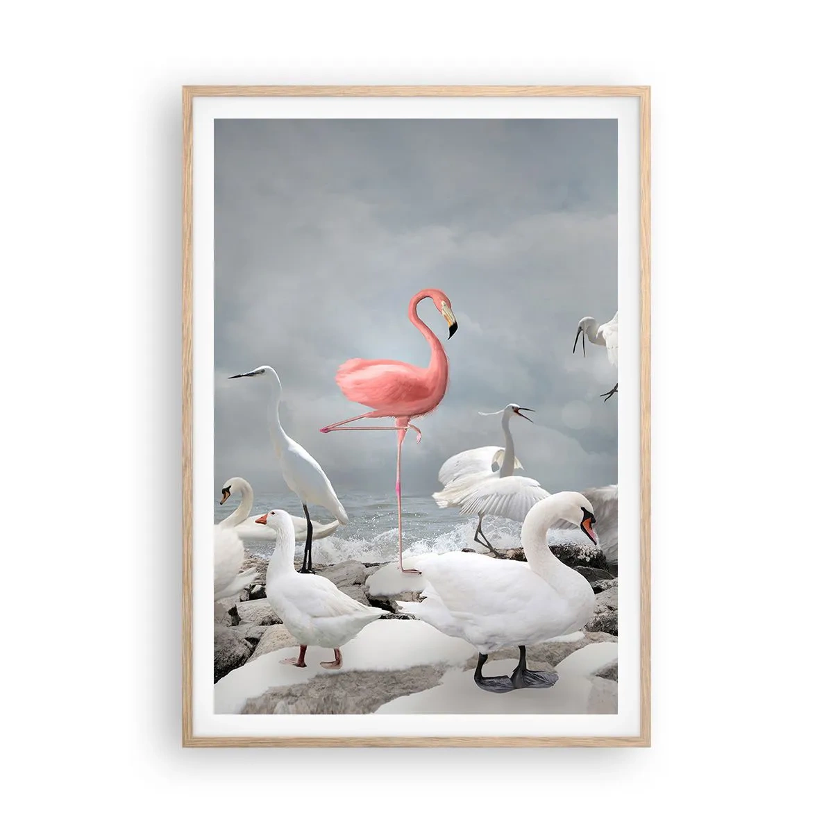 Poster in einem Rahmen aus heller Eiche - Wie kam ich hier hin? - 70x100 cm