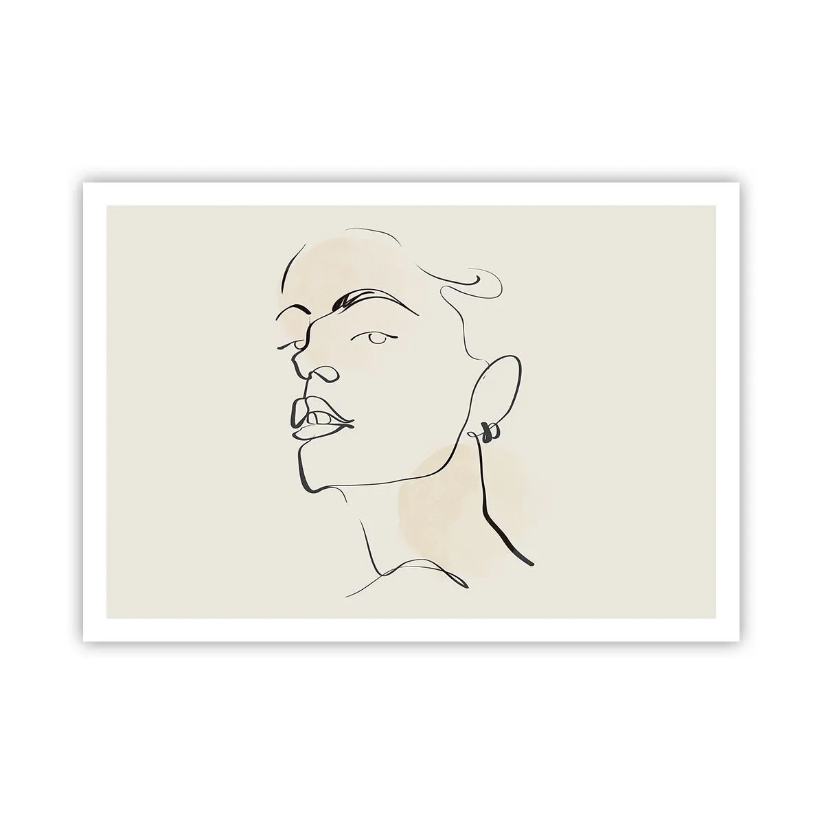 Poster - Minimalistische Skizze eines Frauengesichts - 100x70cm - Ein stolzer Blick - Moderne Wanddekoration für Wohnzimmer und Schlafzimmer ARTTOR