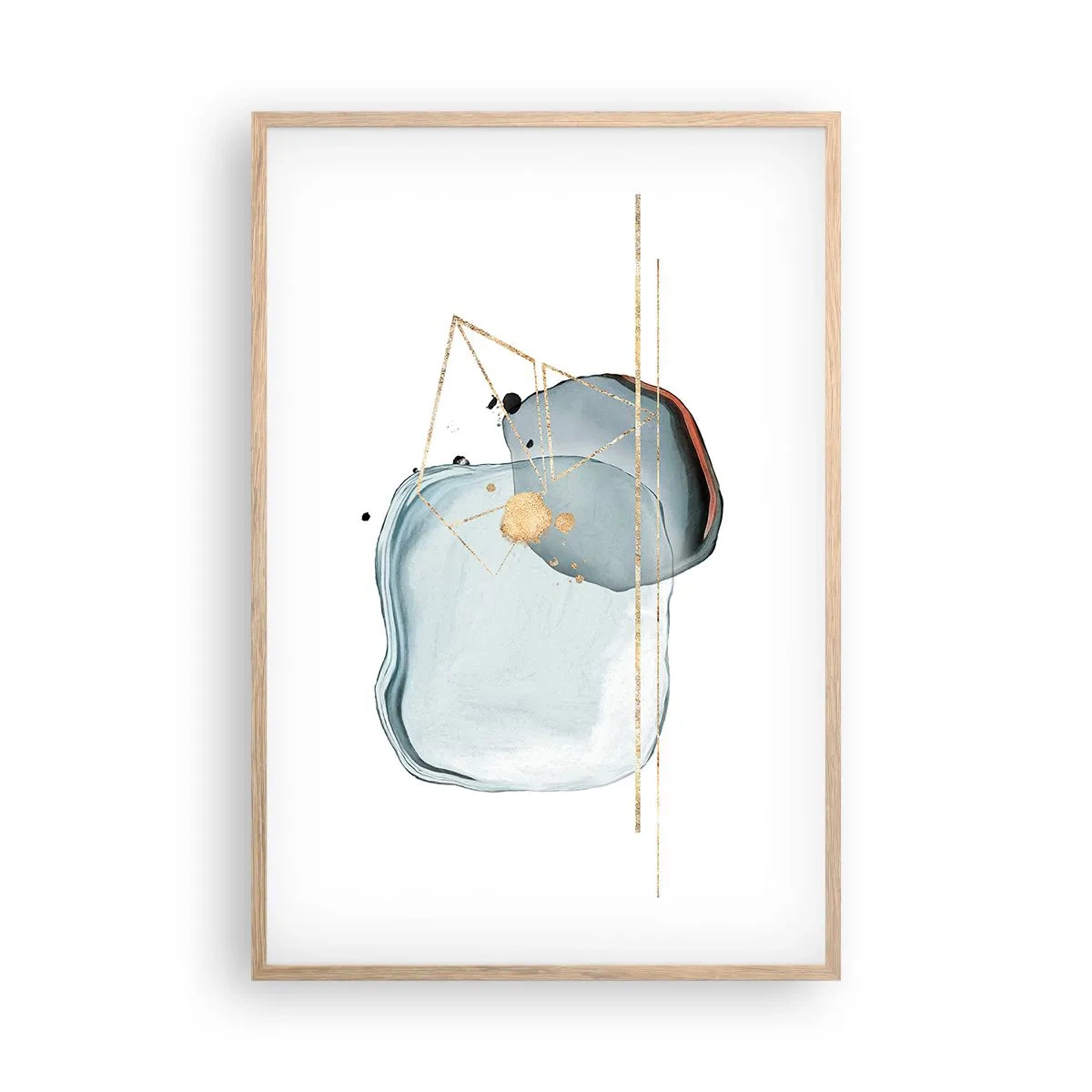 Poster in einem Rahmen aus heller Eiche - Eine Studie über Tropfen - 61x91 cm