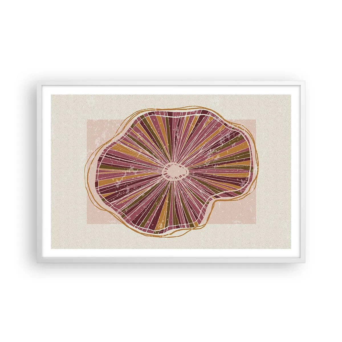Poster in einem weißen Rahmen - Strahlende Abstraktion - 91x61 cm