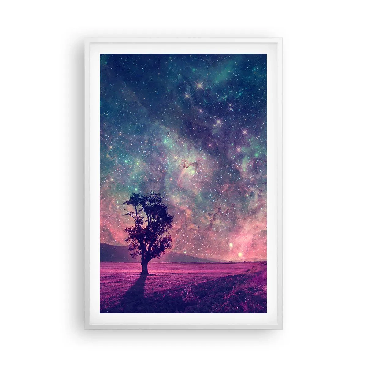 Poster in einem weißen Rahmen - Unter dem magischen Himmel - 61x91 cm