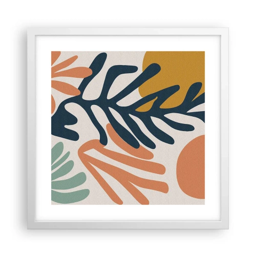 Poster in einem weißen Rahmen - Korallenmeere - 40x40 cm