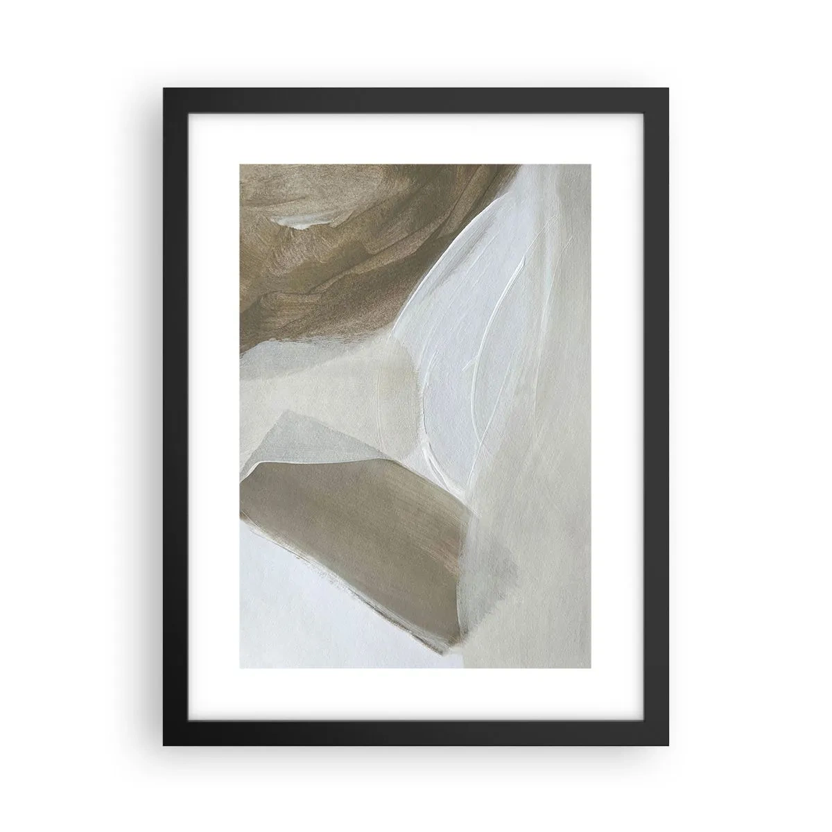 Poster in einem schwarzem Rahmen - Welle aus Weiß - 30x40 cm