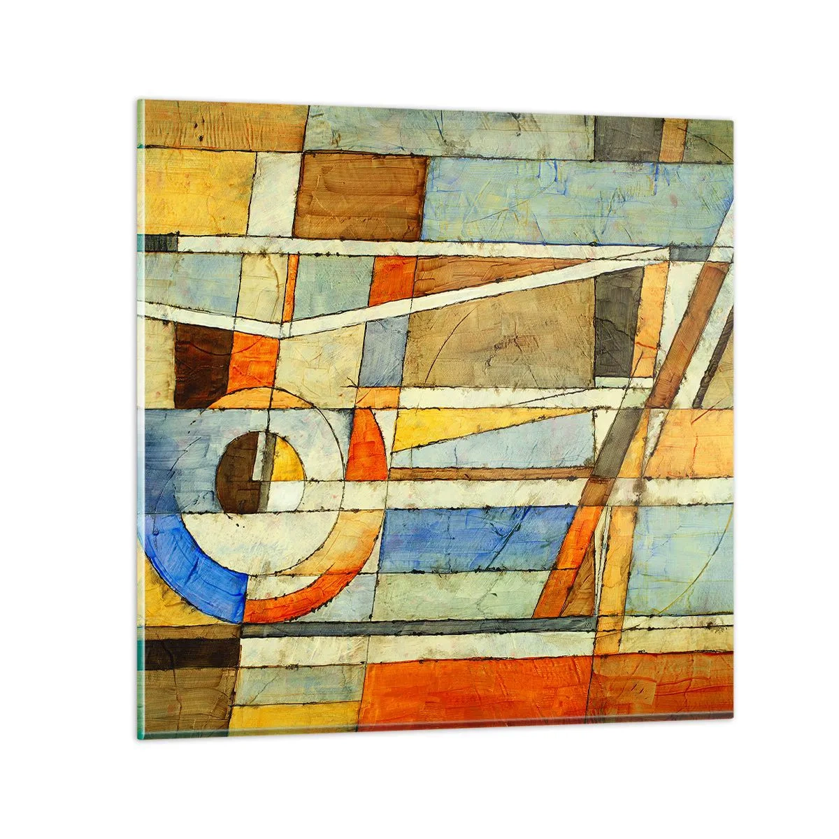 Glasbild - Bild auf glas - Kubismus auf der Baustelle - 30x30 cm