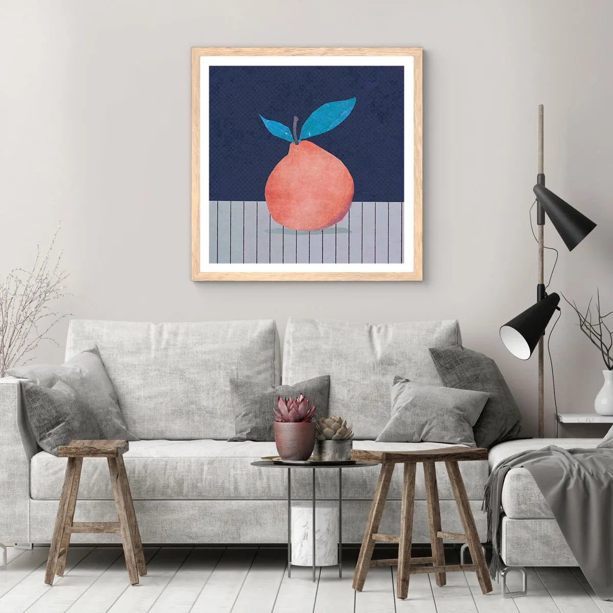 Poster in einem Rahmen aus heller Eiche - Konvexität und Ebene - 40x40 cm