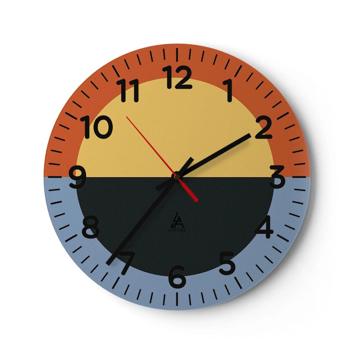 Wanduhr - Glasuhr - Eine Komposition aus Wärme und Kühle - 30x30 cm