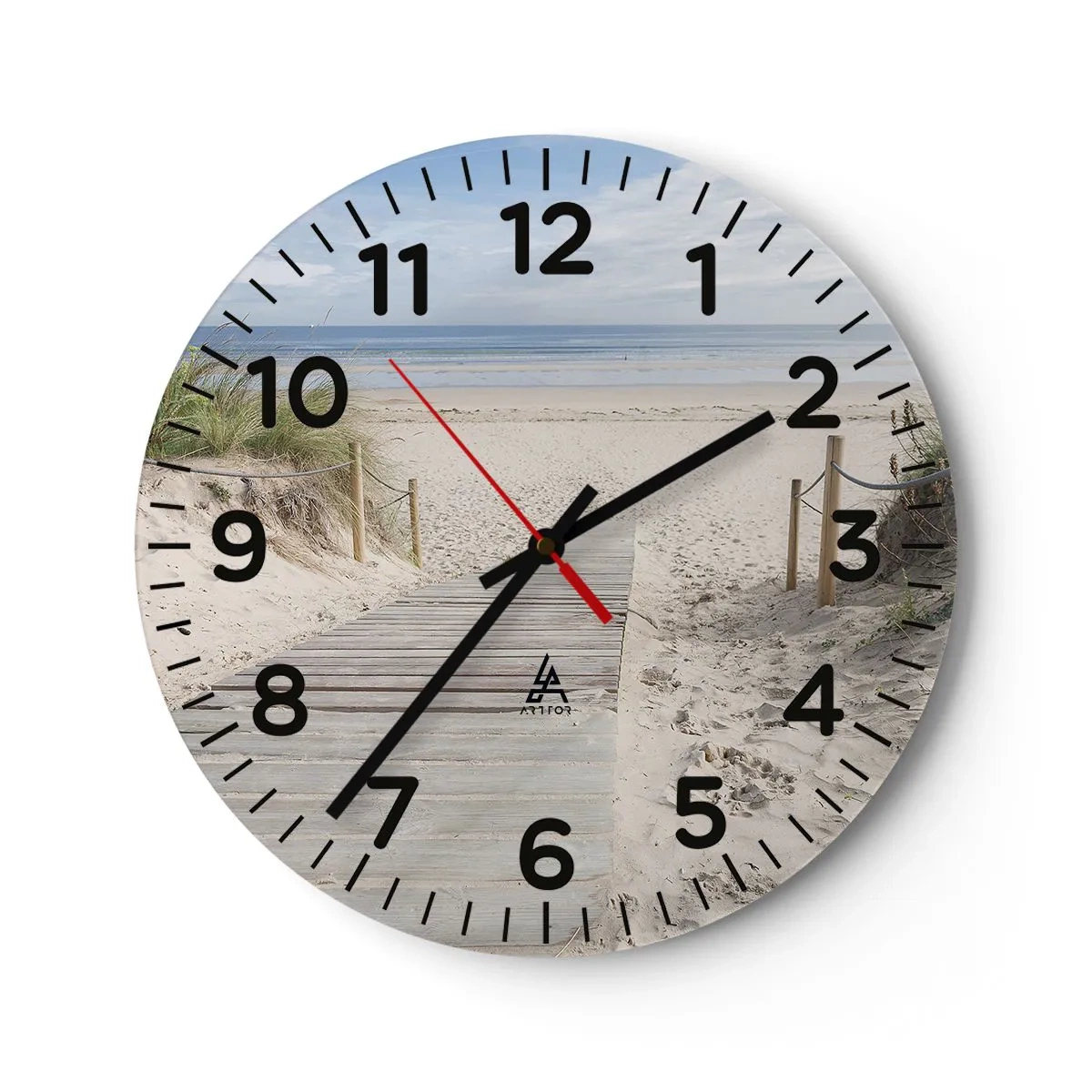 Wanduhr - Glasuhr - Bis zum Horizont - 40x40 cm