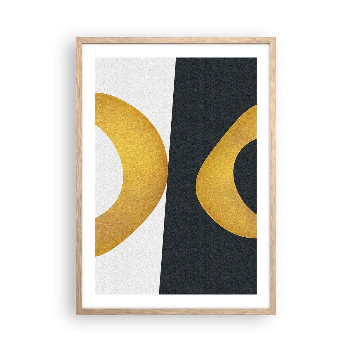 Poster in einem Rahmen aus heller Eiche - Erstens: Gold - 50x70 cm