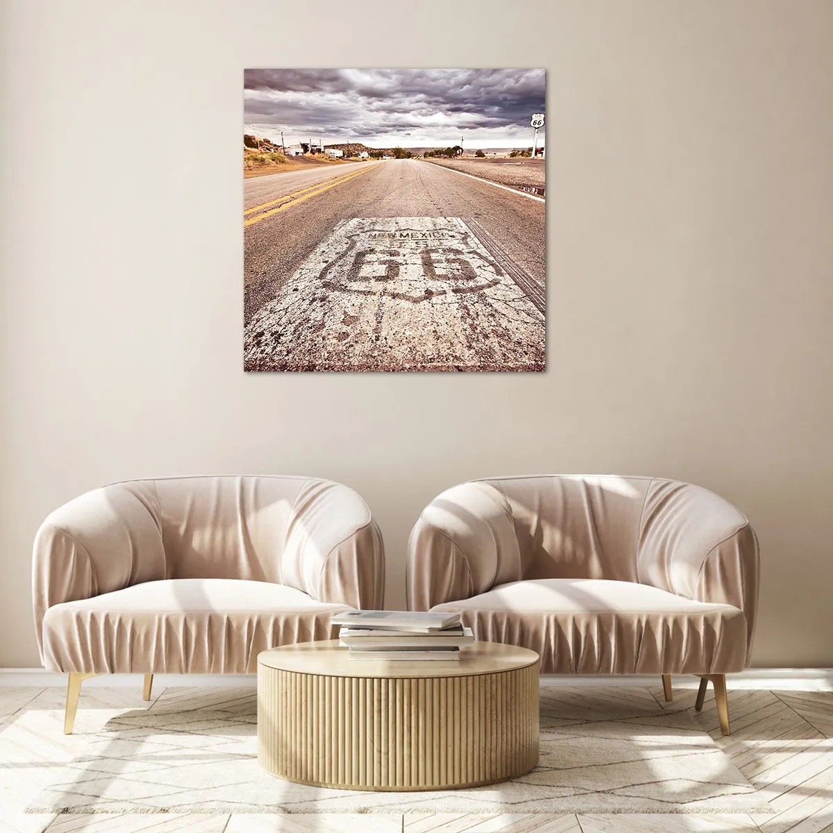 Glasbild - Bild auf glas - Mother Road - eine amerikanische Legende - 30x30 cm