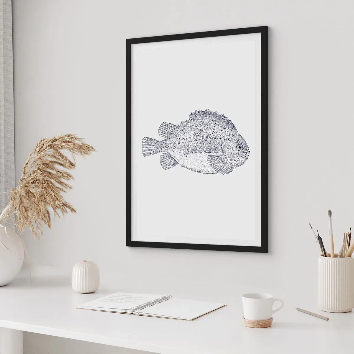 Poster in einem schwarzem Rahmen - Für das Album des Naturforschers - 30x40 cm