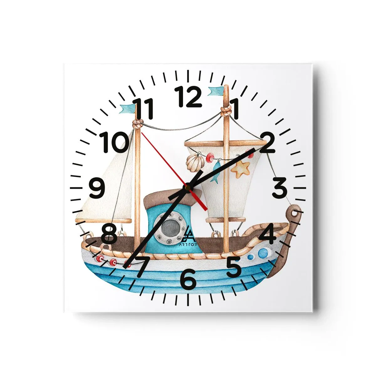 Wanduhr - Glasuhr - Ahoi, Abenteuer! - 40x40 cm