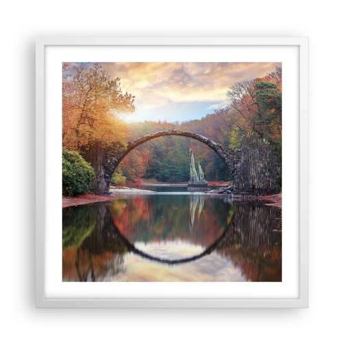 Poster in einem weißen Rahmen - Auf der anderen Seite des Spiegels - 50x50 cm