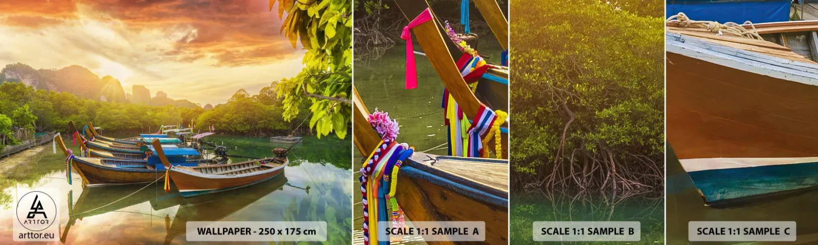 Fototapeten Muster Selbstklebend Deluxe Sticker - Vor einem anstrengenden Tag - Landschaft, Thailand, Meer - 100x30 cm