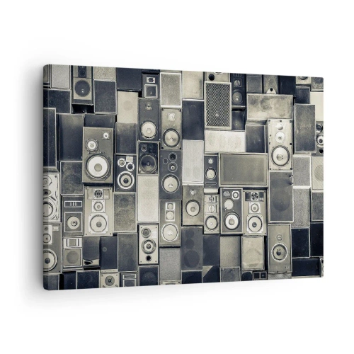 Bild auf Leinwand - Leinwandbild - Lautsprecherkollektion im Retro-Stil - 70x50cm - Und es ist alles in Ordnung - Moderne Wanddekoration für Wohnzimmer und Schlafzimmer ARTTOR
