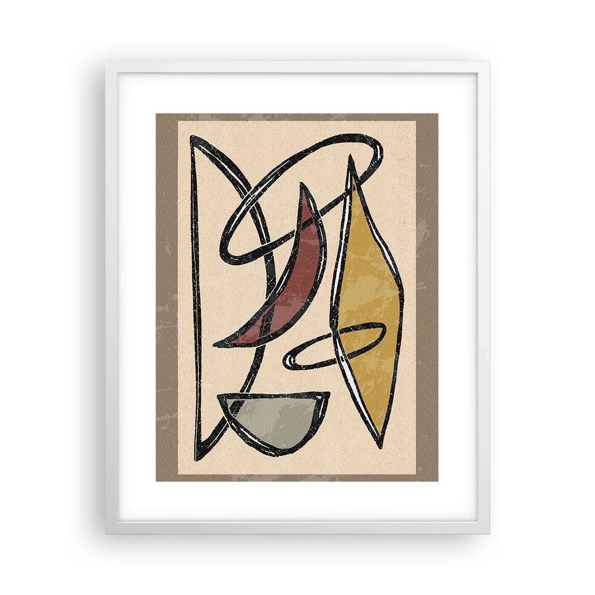 Poster in einem weißen Rahmen - Komposition – Bögen und Ovale - 40x50 cm