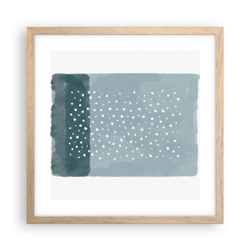 Poster in einem Rahmen aus heller Eiche - Auf Blau gewachsen - 40x40 cm