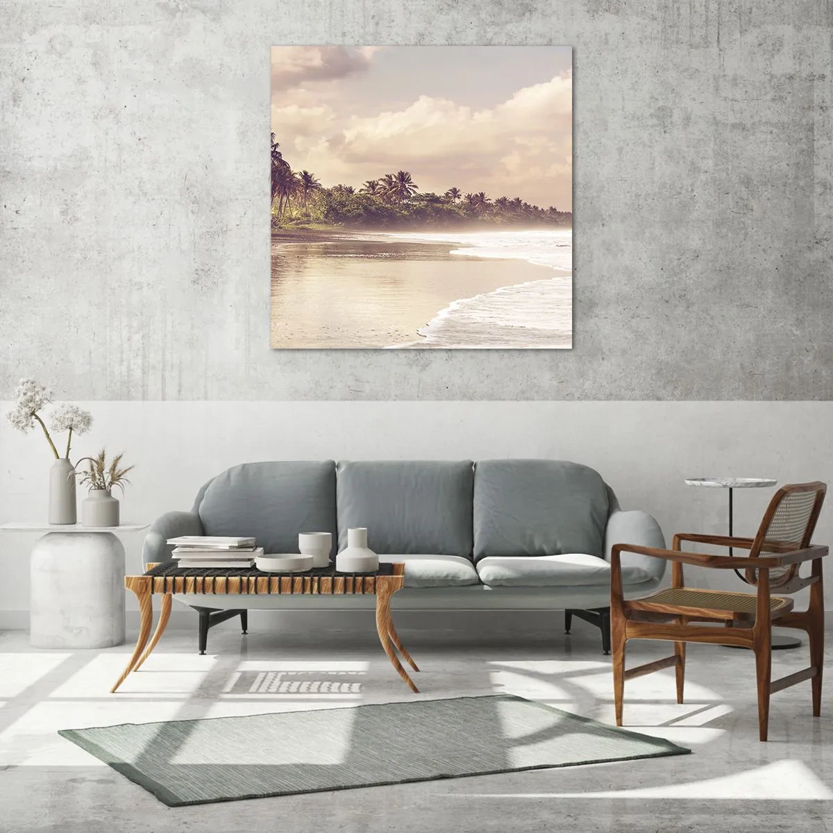 Glasbild - Bild auf glas - Die Liebkosung der Wellen - 30x30 cm