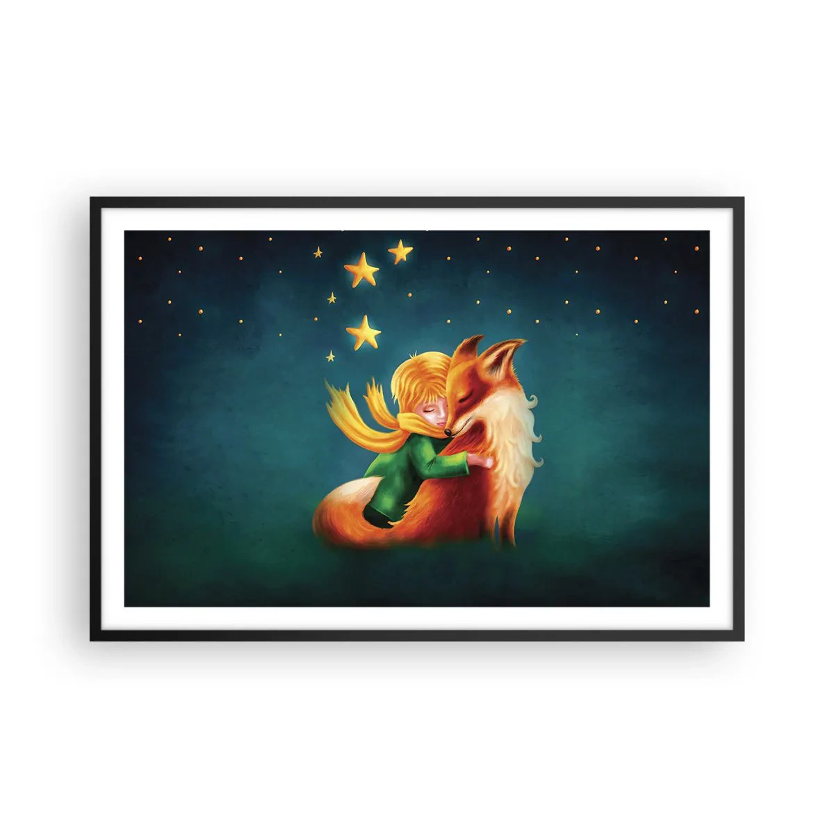 Poster in einem schwarzem Rahmen - Kleiner Prinz - 91x61 cm