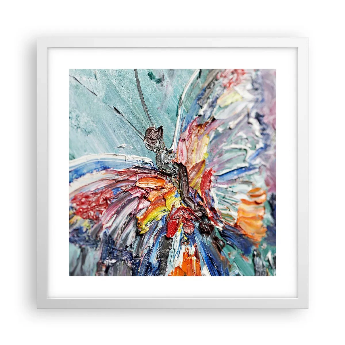 Poster in einem weißen Rahmen - Von der Natur gemalt - 40x40 cm