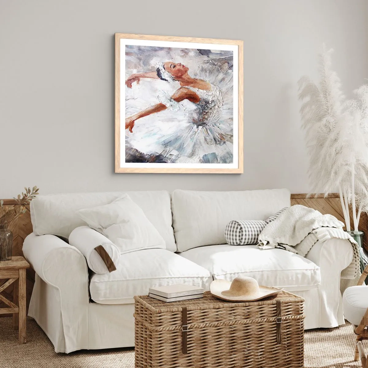 Poster in einem Rahmen aus heller Eiche - Zart und leicht wie Tüll - 50x50 cm