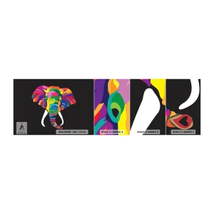 Fototapeten Muster Selbstklebend Deluxe Sticker - Der Elefant, der es liebte, im Regenbogen zu baden - Tiere, Elefant, Buntes Bild - 100x30 cm